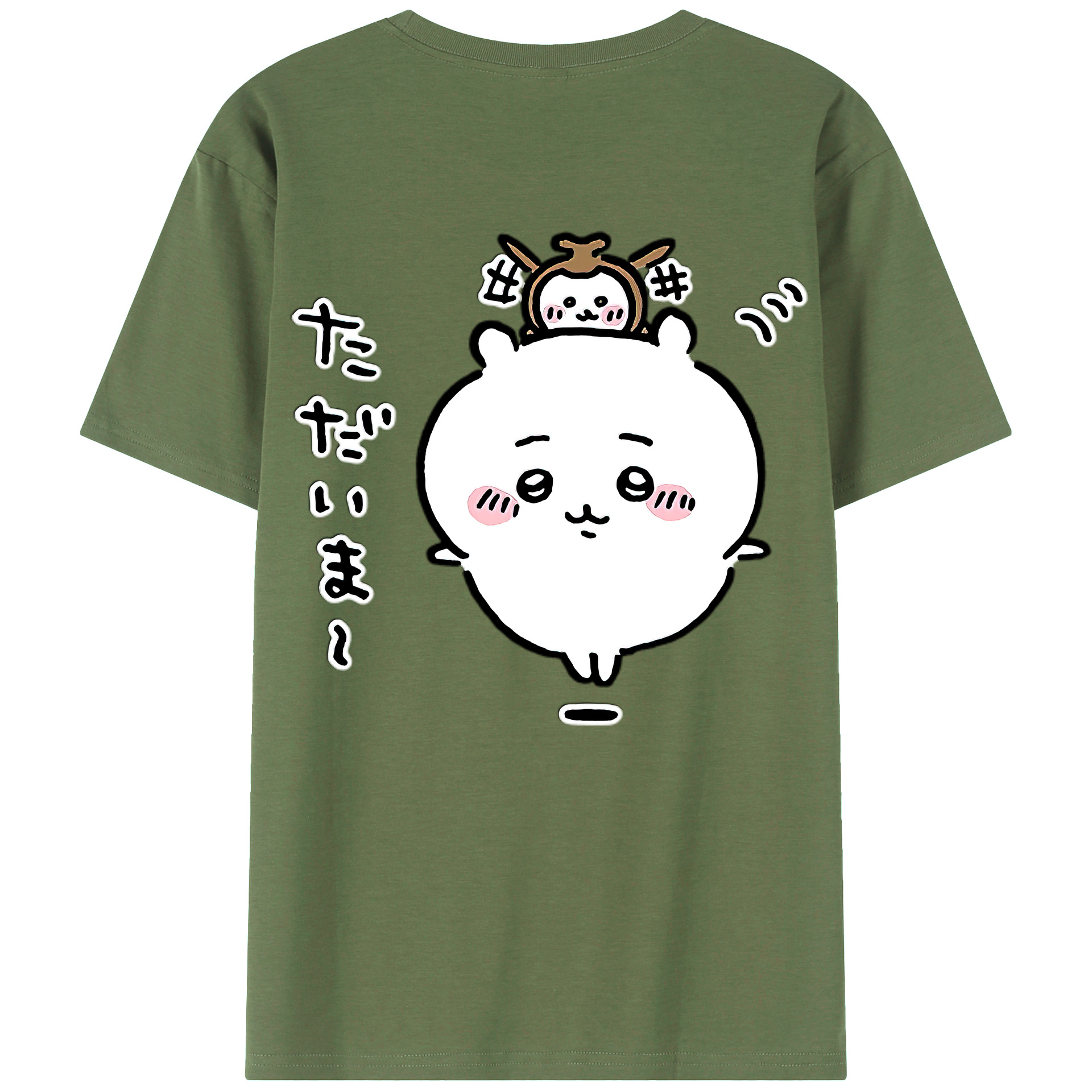 （画像用） ちいかわ ちいかわ Chii-kawa chiikawa 綿100％ メンズ半袖Tシャツ（バックプリント） 通気性